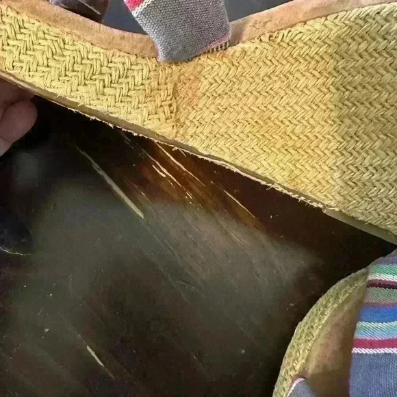 Toms Espadrille Wedge Heel Sandal. Multicolor Strap. Womens Size 9.5 - Picture 8 of 9